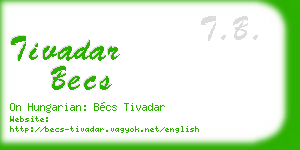 tivadar becs business card