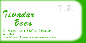 tivadar becs business card